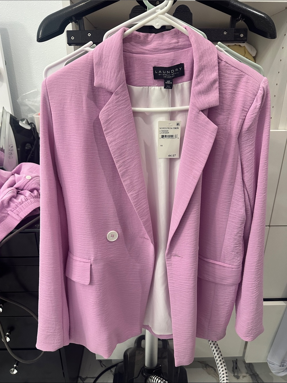 Laundry By Shelli Segal Pastel Lilac Single-Button Blazer